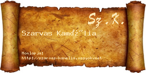 Szarvas Kamélia névjegykártya